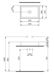 Раковина Berges EGO SL 181079 55см жасмин матовый